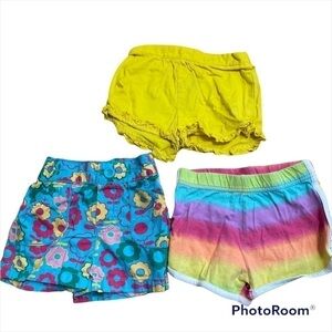 3T Girls Short Bundle Floral Rainbow Stripe Yellow Circo